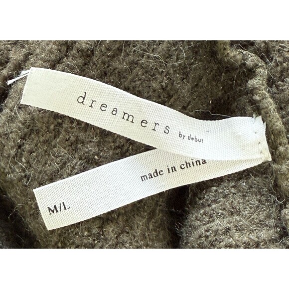 Women’s Brown Oversized Ribbed Turtleneck Sweater Cozy Minimalist Slouchy Sz M/L - Picture 5 of 9